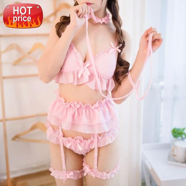 japanese women lingerie set cute lolita ruffle bra garter panties set bondage kawaii nightwear costume bunny uniforms #l91k, Black;white
japanese women lingerie set cute lolita ruffle bra garter panties set bondage kawaii nightwear costume bunny uniforms #l91k, Black;white