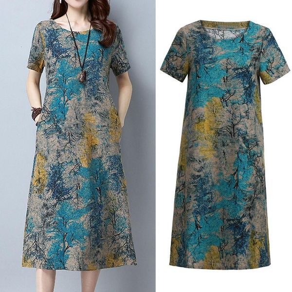 #z25 plus size dress cotton linen summer dress women vintage elegant ladies loose casual dresses ol work wear sundress vestidos, Black;gray
#z25 plus size dress cotton linen summer dress women vintage elegant ladies loose casual dresses ol work wear sundress vestidos, Black;gray