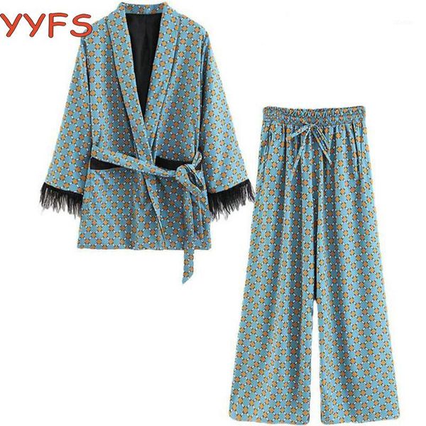 women's jackets 2021 2 pcs set printed kimono jacket with feather sleeves +wide leg loose trousers women cuasal vintage belt clothing s, Black;brown
women's jackets 2021 2 pcs set printed kimono jacket with feather sleeves +wide leg loose trousers women cuasal vintage belt clothing s, Black;brown