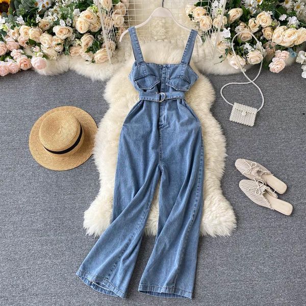 women's jumpsuits & rompers singrain korean strap deinm women sashes lace up off shoulder summer elegant streetwear wide leg long rompe, Black;white
women's jumpsuits & rompers singrain korean strap deinm women sashes lace up off shoulder summer elegant streetwear wide leg long rompe, Black;white