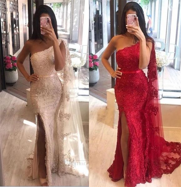 vintage full lace mermaid evening dresses 2021 champagne red beads appliques side slit one shoulder dubai arabic long formal party prom gown, Black
vintage full lace mermaid evening dresses 2021 champagne red beads appliques side slit one shoulder dubai arabic long formal party prom gown, Black