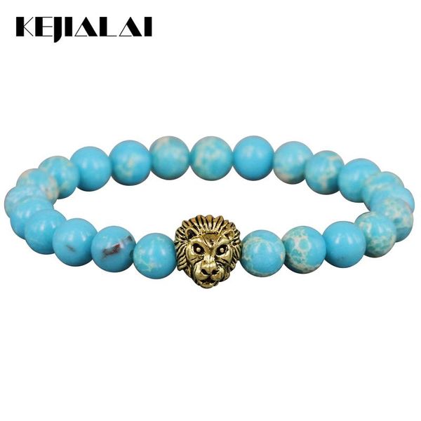 beaded, strands 2021 design jewelry 8mm sea sediment stone bead with antique color lion men's bracelet, Black
beaded, strands 2021 design jewelry 8mm sea sediment stone bead with antique color lion men's bracelet, Black