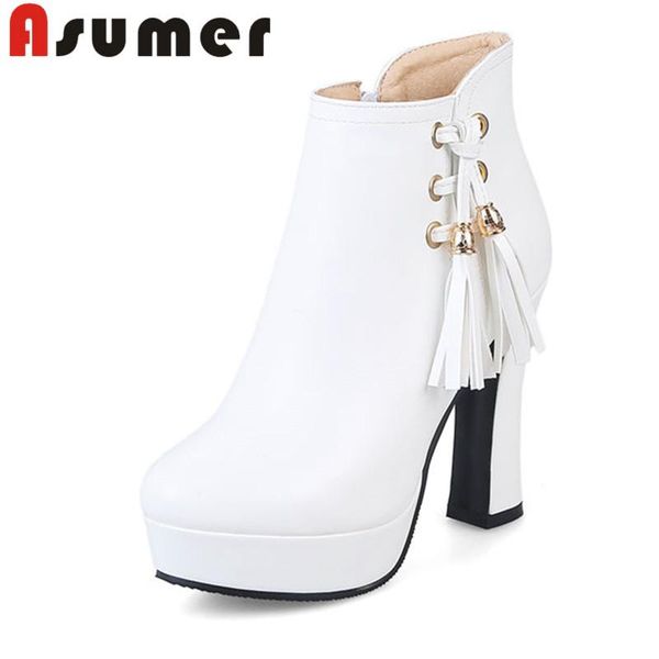 asumer new 2020 popular ankle boots for women round toe high heels boots thick heels fringe fashion pu, Black
asumer new 2020 popular ankle boots for women round toe high heels boots thick heels fringe fashion pu, Black