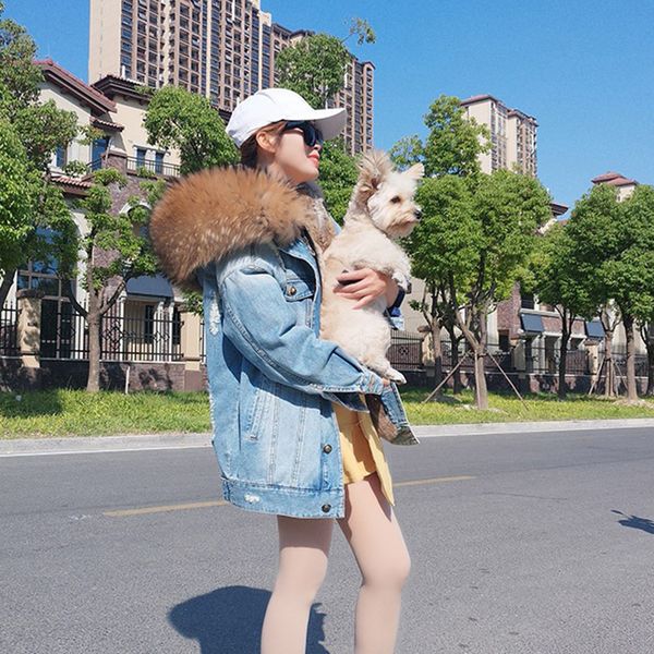 2020 new ripped denim pie overcoming rabbit fur grass liner fox fur collar coat female winter lj201203, Black
2020 new ripped denim pie overcoming rabbit fur grass liner fox fur collar coat female winter lj201203, Black