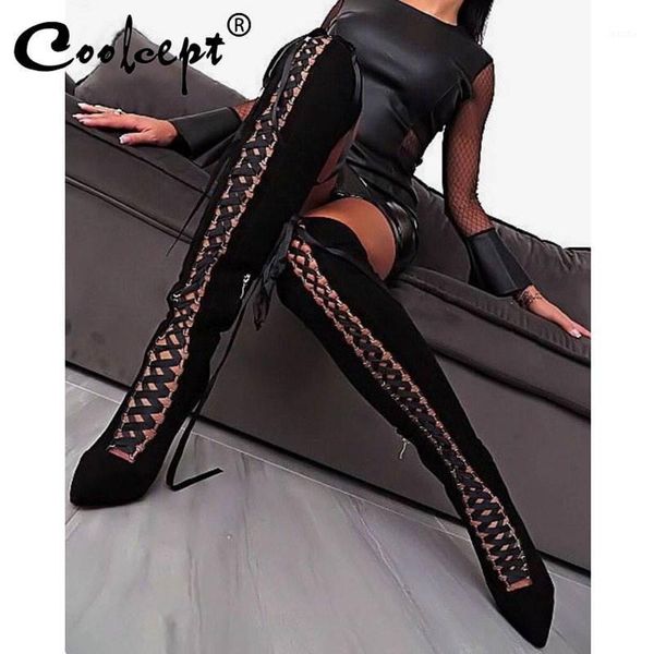boots coolcept women thigh high cross strap winter autumn shoes pointed toe heels over knee size 35-401, Black
boots coolcept women thigh high cross strap winter autumn shoes pointed toe heels over knee size 35-401, Black