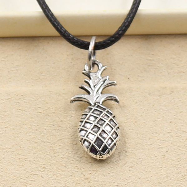 tibetan silver color pendant pineapple necklace choker charm black leather cord factory price handmade jewelry q0w7
tibetan silver color pendant pineapple necklace choker charm black leather cord factory price handmade jewelry q0w7