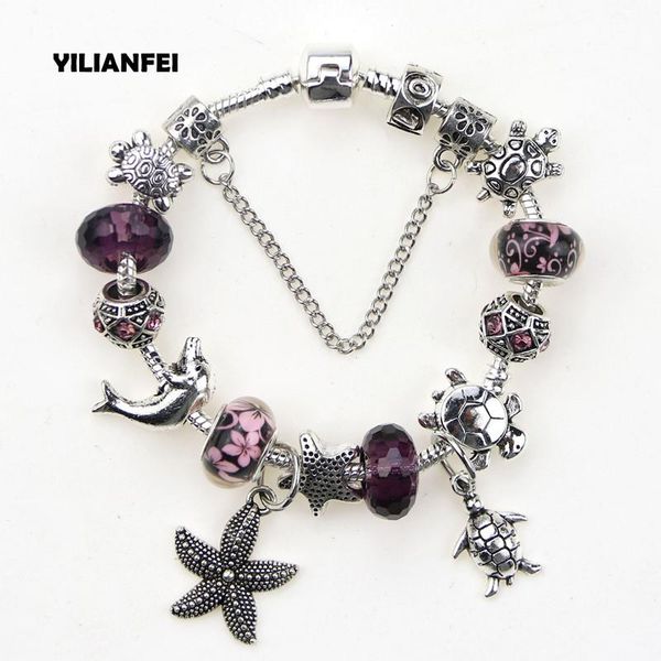 charm bracelets yilianfei star ocean starfish pendant fashion cute & bangles with violet chamilia beads for women bt0137, Golden;silver
charm bracelets yilianfei star ocean starfish pendant fashion cute & bangles with violet chamilia beads for women bt0137, Golden;silver