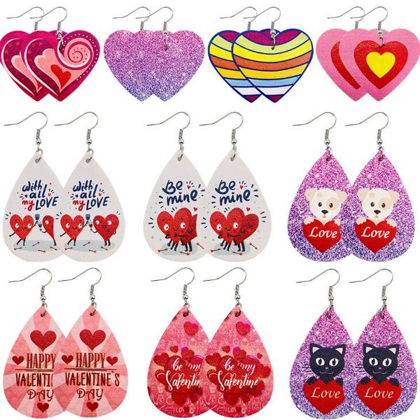 new valentines day love heart pattern teardrop dangle faux leather earring for women fashion jewelry gift wholesale, Silver
new valentines day love heart pattern teardrop dangle faux leather earring for women fashion jewelry gift wholesale, Silver