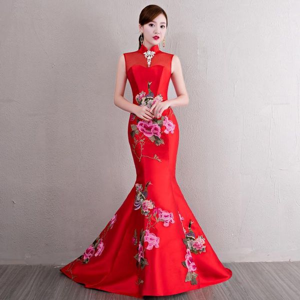 chinese style wedding long cheongsam slim party evening dress marriage gown qipao fashion lady clothes vestidos red1, Red
chinese style wedding long cheongsam slim party evening dress marriage gown qipao fashion lady clothes vestidos red1, Red