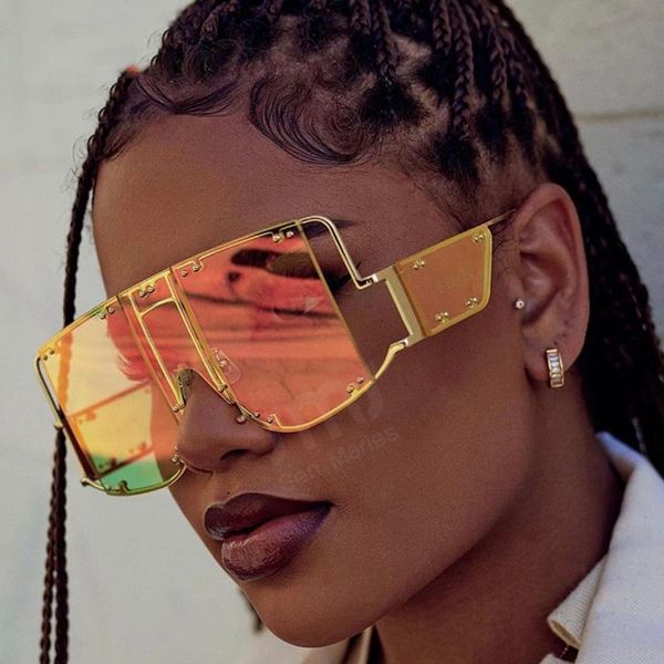 sunglasses fashion square women oversized mirror men shades glasses metal rivet trend unique female eyewear, White;black
sunglasses fashion square women oversized mirror men shades glasses metal rivet trend unique female eyewear, White;black