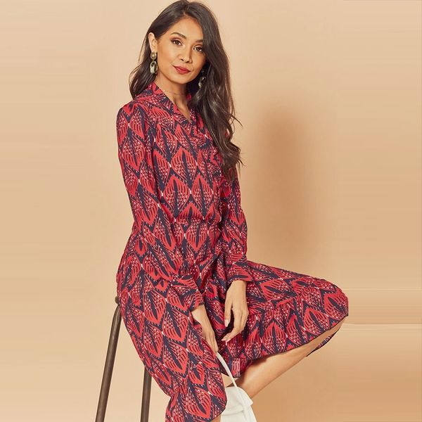 aachoae women print ruffle spring lantern long sleeve v neck midi dresses causal sashes ladies irregular hem dress y200805, Black;pink
aachoae women print ruffle spring lantern long sleeve v neck midi dresses causal sashes ladies irregular hem dress y200805, Black;pink