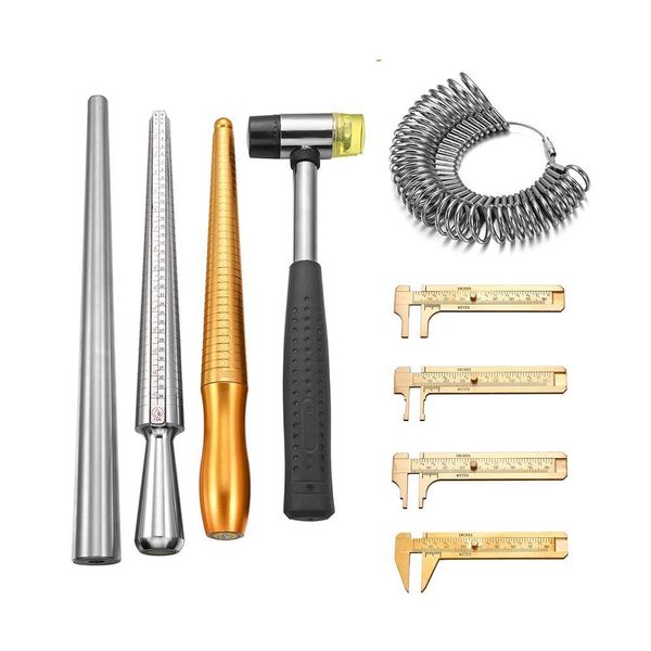10 style finger sizes measuring equipment metal stick ring sizer ring stick enlarger mandrel gauge tools set for jewelry making h wmttel, Silver
10 style finger sizes measuring equipment metal stick ring sizer ring stick enlarger mandrel gauge tools set for jewelry making h wmttel, Silver