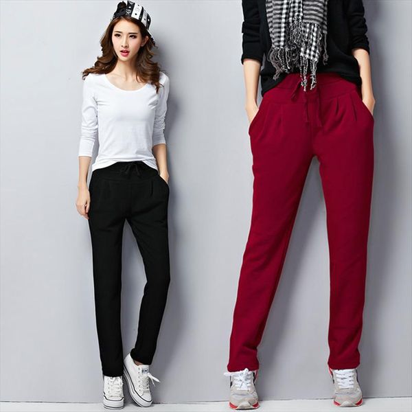 female winter velvet thick pants high waist plus size 5xl 6xl loose solid harem trousers womens fleece warm sweatpants, Black;white
female winter velvet thick pants high waist plus size 5xl 6xl loose solid harem trousers womens fleece warm sweatpants, Black;white