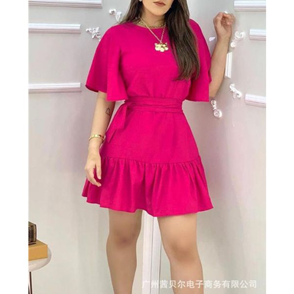 women summer elegant ruffles mini dress casual long sleeve o neck a-line dress q1210, Black;gray
women summer elegant ruffles mini dress casual long sleeve o neck a-line dress q1210, Black;gray