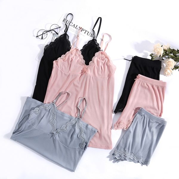 women pajamas v-neck sleepwear set pijama silk nightwear lace homewear strap sleep lounge pyjama y200425, Black;red
women pajamas v-neck sleepwear set pijama silk nightwear lace homewear strap sleep lounge pyjama y200425, Black;red