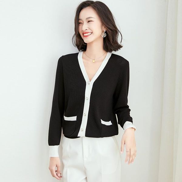 women's knits & tees 2021 autumn spring elegant women sweater cardigan lazy style fashion casual long sleeve female kintted patchwork v, White
women's knits & tees 2021 autumn spring elegant women sweater cardigan lazy style fashion casual long sleeve female kintted patchwork v, White