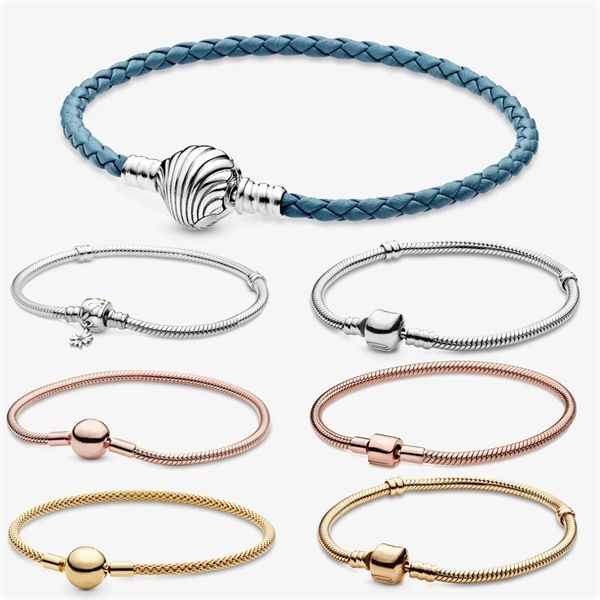 2020 new 925 sterling silver bracelets moments snake chain leather charm bracelet fit original charms for women diy jewelry q1209, Black
2020 new 925 sterling silver bracelets moments snake chain leather charm bracelet fit original charms for women diy jewelry q1209, Black
