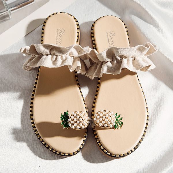 trend pineapple pearl women slippers summer beige flat string bead flip flops casual shoes women holiday fruit slides slippers, Black
trend pineapple pearl women slippers summer beige flat string bead flip flops casual shoes women holiday fruit slides slippers, Black