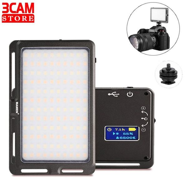 Mamen Led 120pcs Portable Dimmable Led Video Light With Adjustable Color Temperature 3000k-6500k Pgraphy Lighting