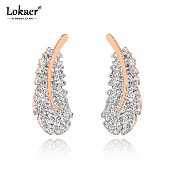 lokaer original design feather stainless steel stud earrings rose gold handmade clay white crystals ear jewelry for women e20211, Golden;silver
lokaer original design feather stainless steel stud earrings rose gold handmade clay white crystals ear jewelry for women e20211, Golden;silver