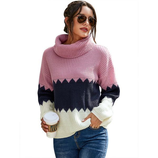three colors panelled womens designer sweaters fashion turtle neck long sleeve womens sweaters casual autumn winter females clothing, White;black
three colors panelled womens designer sweaters fashion turtle neck long sleeve womens sweaters casual autumn winter females clothing, White;black