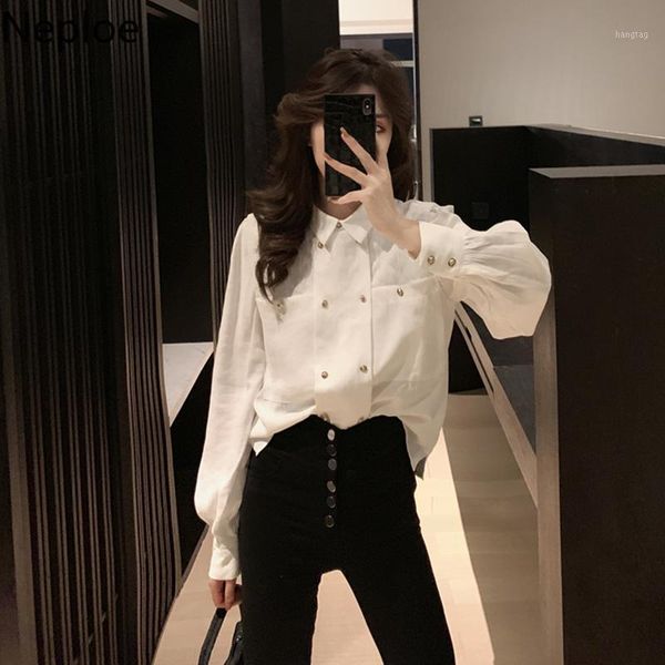 neploe court style blouse women spring 2020 solid turn down collar puff sleeve ladies shirt blusa retro loose female 1a7511, White
neploe court style blouse women spring 2020 solid turn down collar puff sleeve ladies shirt blusa retro loose female 1a7511, White