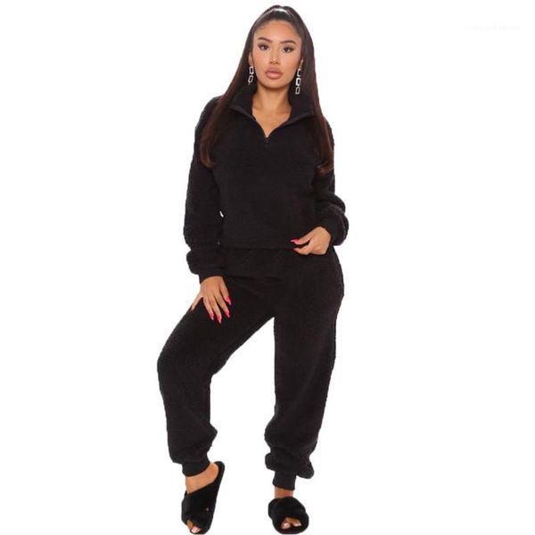 womens tracksuits fashion high neck two piece pants soild color warm two picec set plush desiner, Gray
womens tracksuits fashion high neck two piece pants soild color warm two picec set plush desiner, Gray