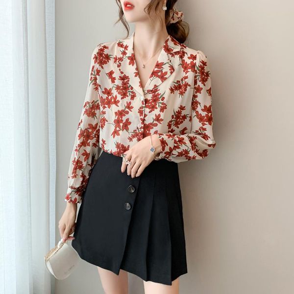 women's blouses & shirts 2021 autumn cardigan lapel long-sleeved shirt fashion loose chiffon blouse women floral printed flowers, White
women's blouses & shirts 2021 autumn cardigan lapel long-sleeved shirt fashion loose chiffon blouse women floral printed flowers, White