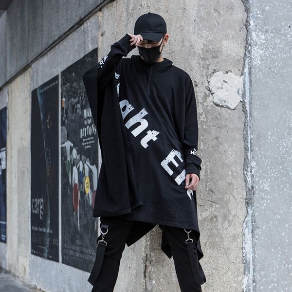 2021 autumn big-size punk-hop long club hoodie personality men thin cape streetwear hiphop attire 7u68, Black
2021 autumn big-size punk-hop long club hoodie personality men thin cape streetwear hiphop attire 7u68, Black
