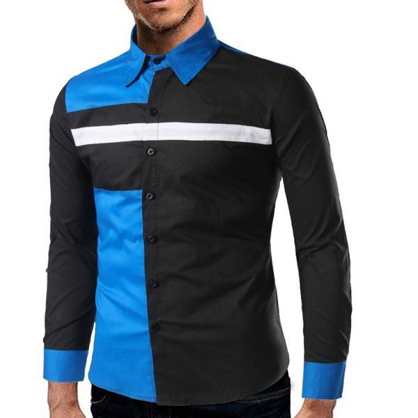 men's dress shirts brand 2021 fashion male shirt long-sleeves cotton hit color stitching casual mens slim men xxl, White;black
men's dress shirts brand 2021 fashion male shirt long-sleeves cotton hit color stitching casual mens slim men xxl, White;black