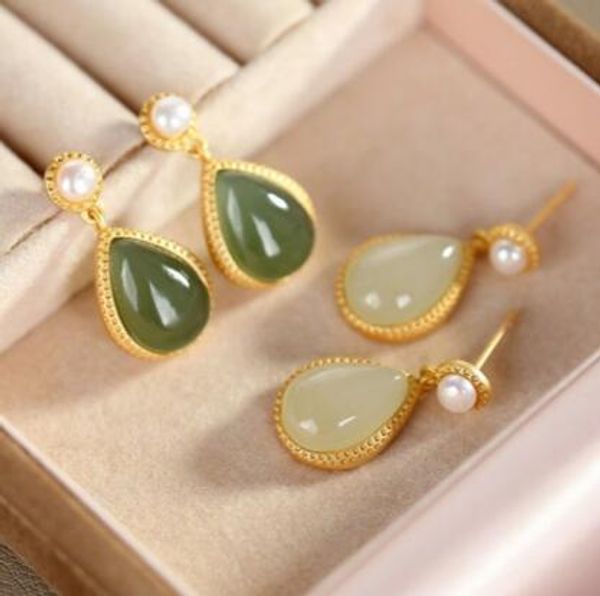 wholesale price white jade water drop earring pendant jewellery, Golden;silver
wholesale price white jade water drop earring pendant jewellery, Golden;silver