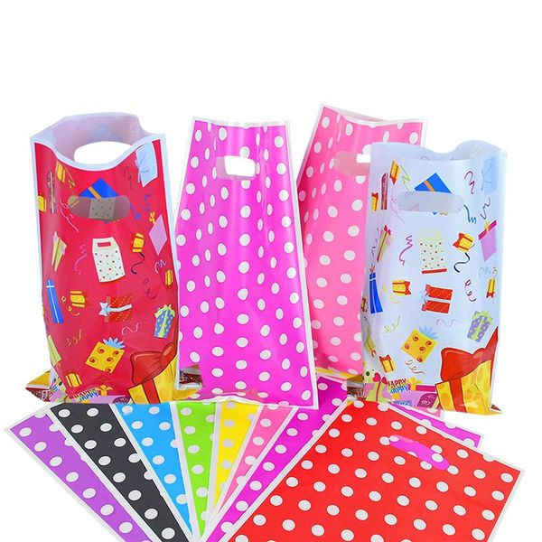 gift wrap 10/20 pcs 16*25cm cartoon polka dot handles plastic loot bag treat candy biscuits packaging birthday party decoration bags
gift wrap 10/20 pcs 16*25cm cartoon polka dot handles plastic loot bag treat candy biscuits packaging birthday party decoration bags