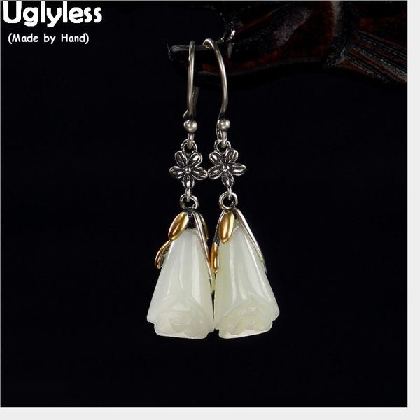 uglyless 100% real 925 sterling silver flower fine jewelry for women nature jade magnolia earrings ethnic thai silver fine jewel 
uglyless 100% real 925 sterling silver flower fine jewelry for women nature jade magnolia earrings ethnic thai silver fine jewel