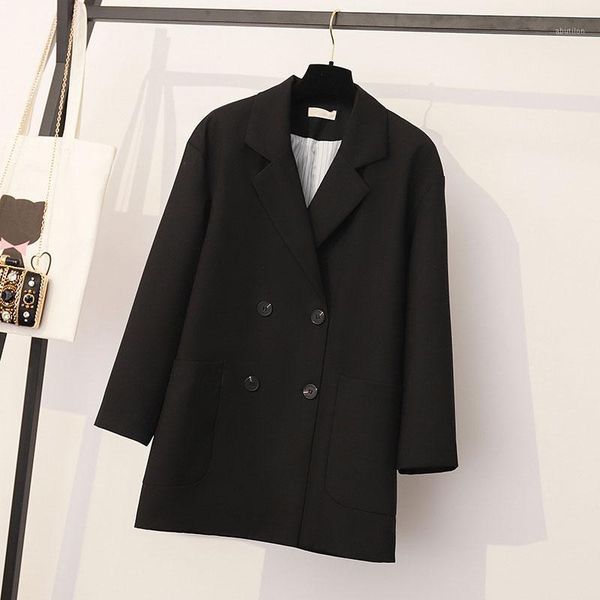 women's suits & blazers plus size 4xl loose double breasted women black blazer pockets jacket female retro coat feminino outerwear wb30, White;black
women's suits & blazers plus size 4xl loose double breasted women black blazer pockets jacket female retro coat feminino outerwear wb30, White;black
