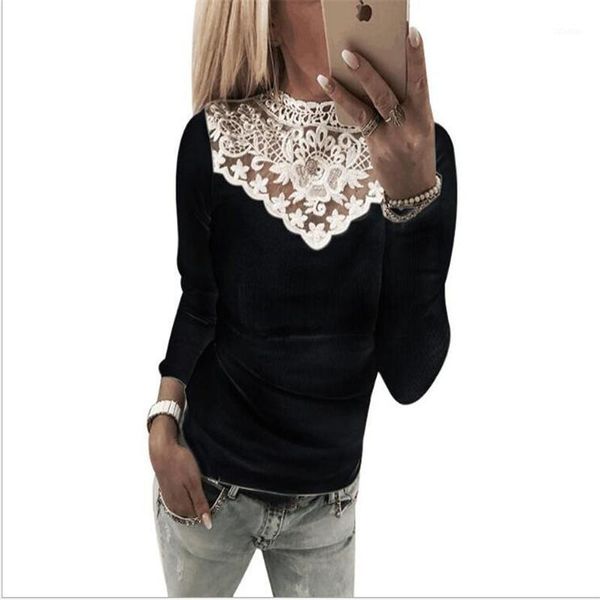 women's t-shirt fashion women o neck lace patchwork t shirt casual slim long sleeve t-shirt1, White
women's t-shirt fashion women o neck lace patchwork t shirt casual slim long sleeve t-shirt1, White