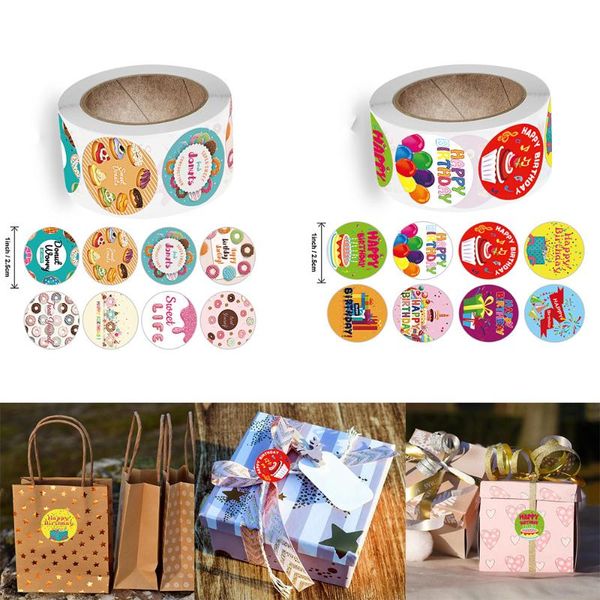 gift wrap 500pcs/roll round happy birthday stickers scrapbooking for package seal labels custom sticker decoration baking
gift wrap 500pcs/roll round happy birthday stickers scrapbooking for package seal labels custom sticker decoration baking