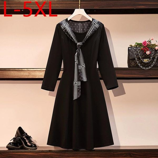 casual dresses l-5xl plus size 2021 autumn women's o neck long sleeves patchwork a line dress ladies sailor style oversize s178, Black;gray
casual dresses l-5xl plus size 2021 autumn women's o neck long sleeves patchwork a line dress ladies sailor style oversize s178, Black;gray