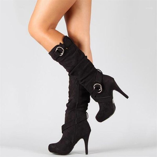 boots women spring autumn long soft flock motorcycle lady party design buckle high heels knee-high booties plus size 34-431, Black
boots women spring autumn long soft flock motorcycle lady party design buckle high heels knee-high booties plus size 34-431, Black