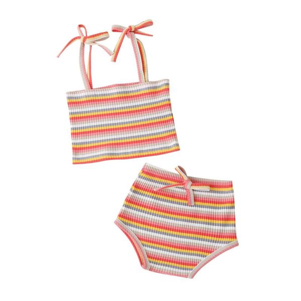 clothing sets summer toddler girls cotton sleeveless thin set striped color stripe sling vest + two piece baby girl shorts, White
clothing sets summer toddler girls cotton sleeveless thin set striped color stripe sling vest + two piece baby girl shorts, White
