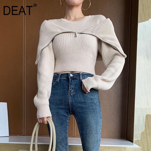deat new autumn and winter fashion casual long sleeve solid color loose round neck knitted pullover short knitwear women sf861, White;black
deat new autumn and winter fashion casual long sleeve solid color loose round neck knitted pullover short knitwear women sf861, White;black