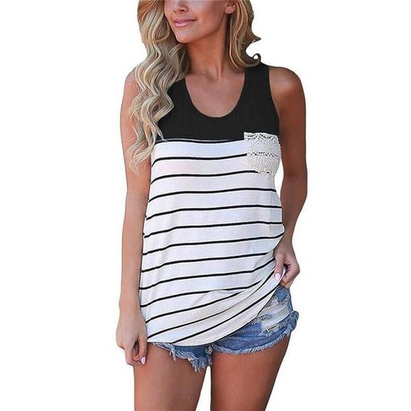 summer for women new casual cotton sleeveless t-shirt loose stripe basic t-shit patchwork pocket lace femme camisetas, White
summer for women new casual cotton sleeveless t-shirt loose stripe basic t-shit patchwork pocket lace femme camisetas, White
