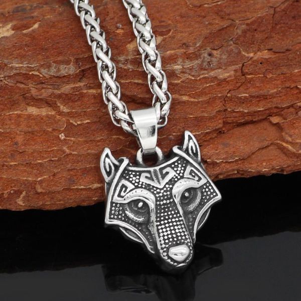 stainless steel nordic viking norse small amulet rune wolf head necklace for women with valknut gift bag, Silver
stainless steel nordic viking norse small amulet rune wolf head necklace for women with valknut gift bag, Silver