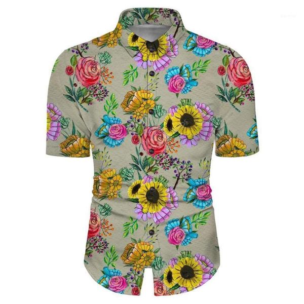 men's sunflower printed shirt colorful summer short-sleeved button-down shirt casual slim fitted hawaiian, White;black
men's sunflower printed shirt colorful summer short-sleeved button-down shirt casual slim fitted hawaiian, White;black