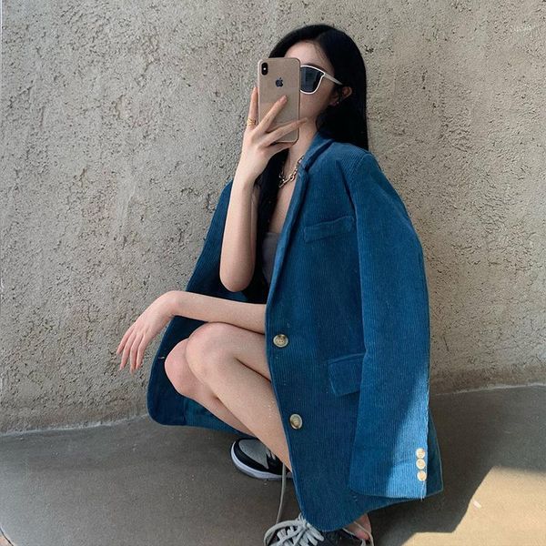 vintage corduroy women blazer winter autumn elegant loose casual cardigan blazer korean fashion femme coat women de50xz1, White;black
vintage corduroy women blazer winter autumn elegant loose casual cardigan blazer korean fashion femme coat women de50xz1, White;black