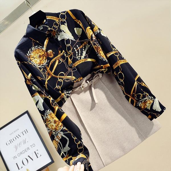 spring autumn womens shirt new office lady retro wild loose large size printed long sleeve shirt women chiffon gd270, White
spring autumn womens shirt new office lady retro wild loose large size printed long sleeve shirt women chiffon gd270, White