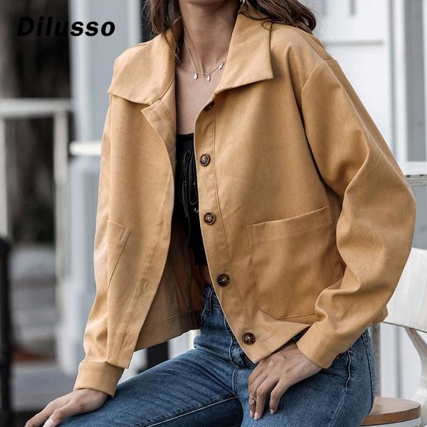 women's jackets solid women coats autumn turn-down collar button pockets long sleeve 2021 female sell coats#d3, Black;brown
women's jackets solid women coats autumn turn-down collar button pockets long sleeve 2021 female sell coats#d3, Black;brown