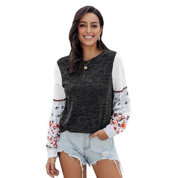 autumn new arrival fashion casual embroidered cuffs print long-sleeved round neck ladies shirts feminino top, White
autumn new arrival fashion casual embroidered cuffs print long-sleeved round neck ladies shirts feminino top, White