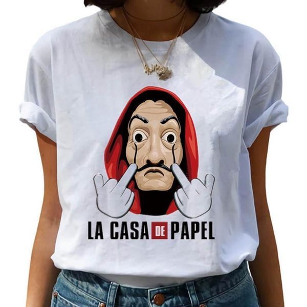 ladies summer t shirt casual short sleeves maycaur the house of paper money heist women la casa de papel t-shirts funny tee, White
ladies summer t shirt casual short sleeves maycaur the house of paper money heist women la casa de papel t-shirts funny tee, White