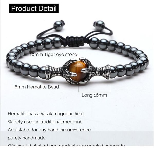 natural stone bracelet men 6mm hematite bead with eagle braided rope adjustable mens bracelets 2019 homme mcllroy male qyluhh, Black
natural stone bracelet men 6mm hematite bead with eagle braided rope adjustable mens bracelets 2019 homme mcllroy male qyluhh, Black