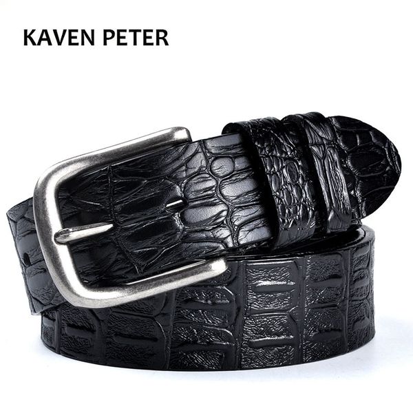 men's cowskin belt crocodile pattern luxury designer belts men 100% genuine leather ancient silver metal buckle y200520, Black;brown
men's cowskin belt crocodile pattern luxury designer belts men 100% genuine leather ancient silver metal buckle y200520, Black;brown